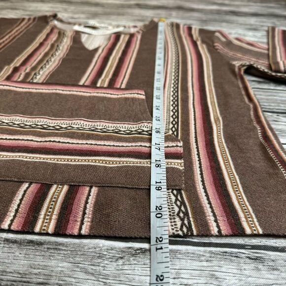 WallFlower Womens Aztec Knit Long Sleeve Shirt Brown Black Tan Pink M Med Medium - Picture 12 of 13